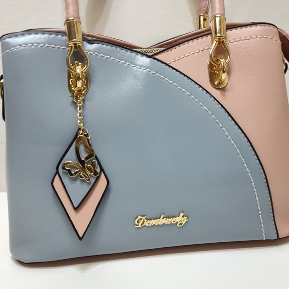 Danbaoly Patchwork PU Leather Handbag Top Handles Removable Crossbody Strap NWT - Picture 11 of 13